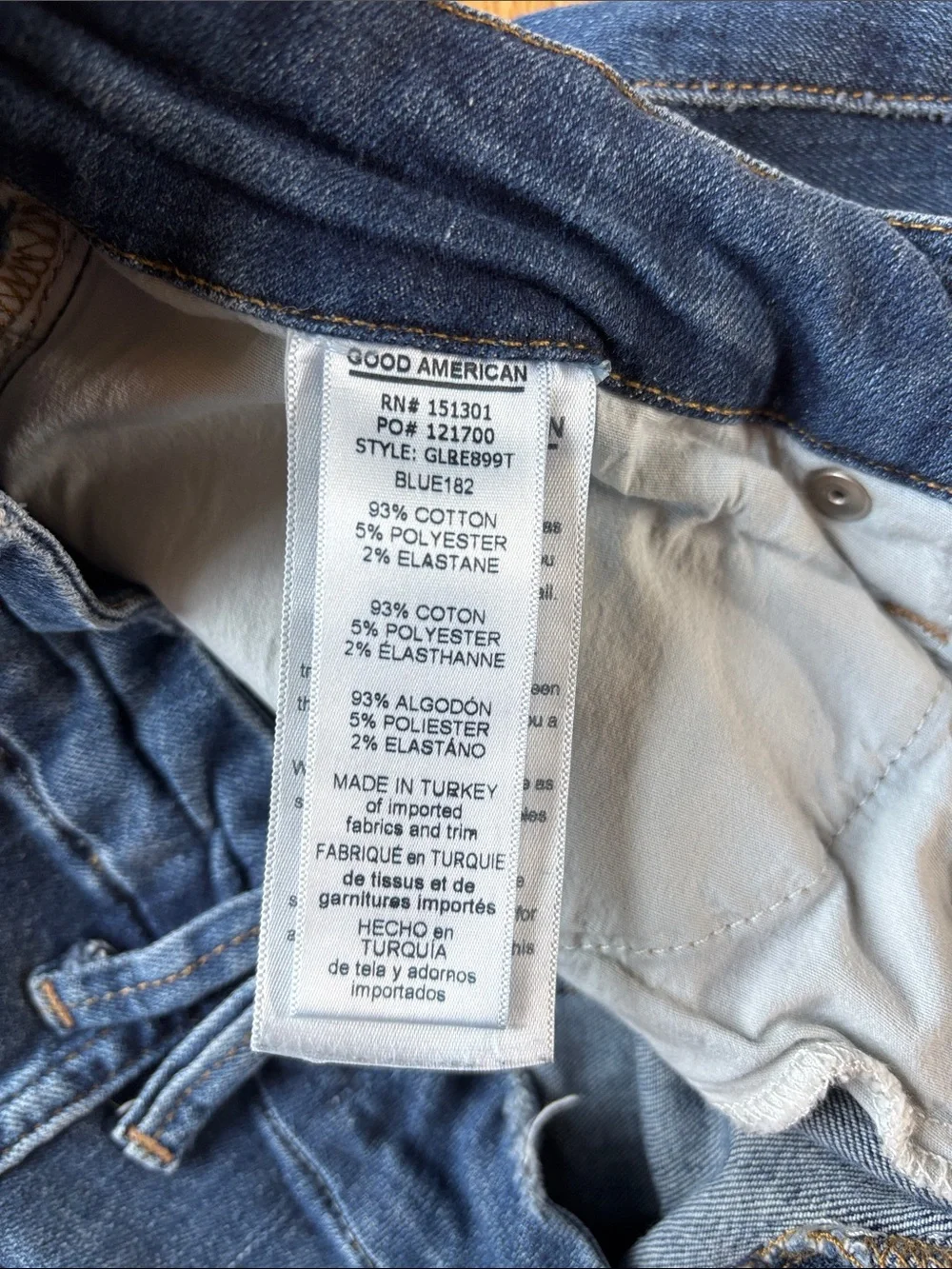 Good American Straight Skinny Jeans Size 6/28 Style 899T Blue 182